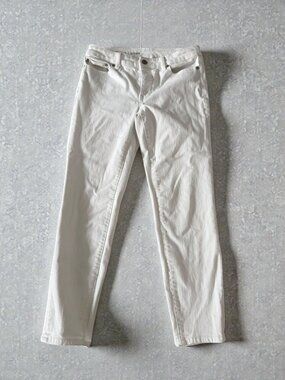 TALBOTS White Denim Girlfriend Crop Jeans Sze US 2